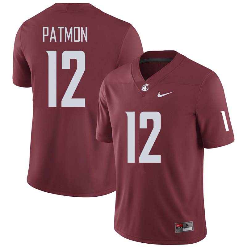 Men #12 Dezmon Patmon Washington State Cougars College Football Jerseys Sale-Crimson